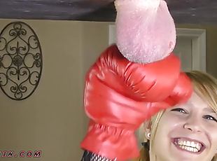 Fetish Ballbusting naughty amateur girl torturing balls and cock