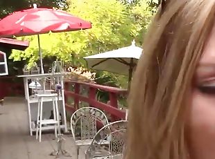 BLOND HAIR GIRL TEENAGER WITH A HAIRY TWAT FUCKS OUTDOORS - Small k...