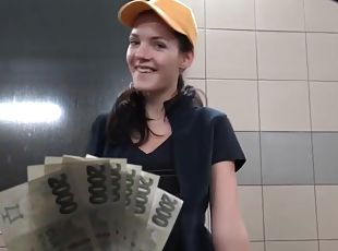 öffentliche, dilettant, babe, blasen, junge, schwer, auto, gesichtspunkt, petite, geld