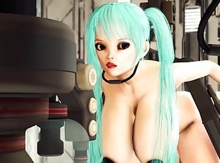 Sex in a spaceship. Space busty girl in cuffs gets fucked hard by s...