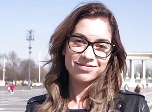 gafas, público, colegiala-schoolgirl, amateur, adolescente, hardcore, alemán, casting, jóvenes18, universidad