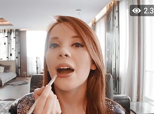 Lottie Magne enjoys while her trimmed cunt is being licked