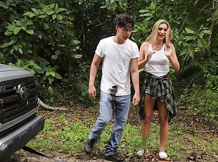 Hardcore outdoor fucking with naughty Ana Rose and her man