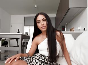 HD POV video of brunette Bianca Bangs being fucked in doggy