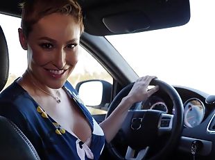 cul, gros-nichons, milf, maman, voiture, ejaculation, blonde, gros-seins, seins, cougar