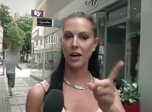 German busty milf picks guy up on street and fucks him - outdoor ho...