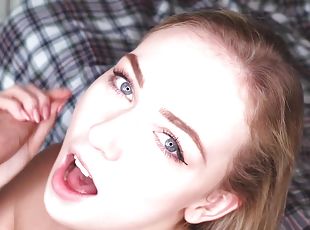 Nice fucking ends with cum in mouth for attractive Jenny Wild