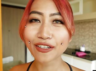 asiatisk, amatör, avsugning, tonåring, pov, thailändsk, kinky, piercad, asiatisk-tonåring