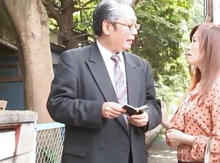 Dirty Japanese guy pleasures pussy of his pretty wife Mika Matsushita