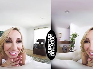 VR porn video of hot ass MILF Brett Rossi giving head and riding