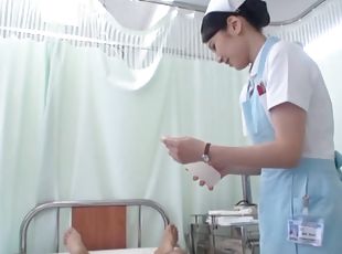 POV video of cute Japanese nurse Sakamoto Sumire giving a blowjob