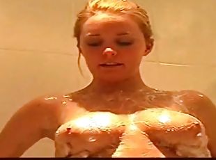Sweet chick Chesney loves rubbing her boobs and pussy in the shower