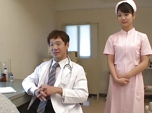 sygeplejerske, japans, par, uniform, pik