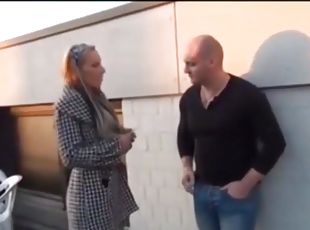 German couple fucking outdoors behind a shop- Ich wollt gern eine rauchen
