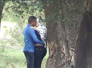 Arab couples in public park