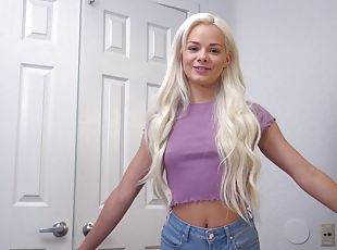 POV video of a big dick dude fucking skinny blonde Elsa Jean