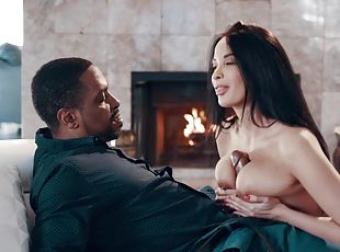 Busty model Anissa Kate fucked by a black dude and gets cum on boobs