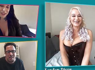Kinky dude chats over the webcam with two mature pornstars