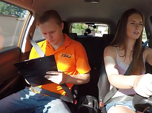 Cock loving Jenifer Jane offers her pussy to pass the driving test