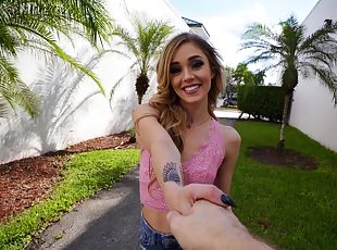 Small tits Kali Roses with pierced nipples fucked by a stranger
