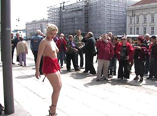 public, bdsm, esclave, ejaculation, blonde, fétiche, humiliation, putain