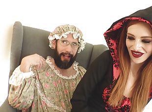 Redhead pornstar Maya Kendrick playing with a vibrator and a dick