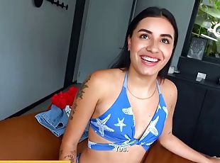 Casting cute 18 year old amateur latina jizzed by gringo in a job i...