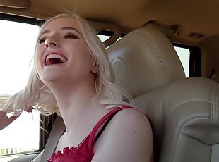 Blonde babe Skye picked up on the street and covered in cum