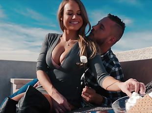 Nasty Kendall Kayden rides a fat dick while her tits bounce