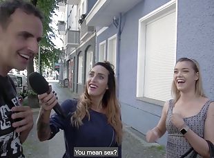 Cute blonde finds random guy on street