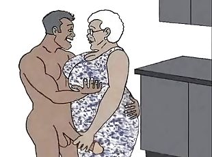 Black granny loves anal! Animated cartoon!