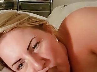 Blonde milf gives an awesome blowjob