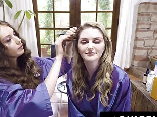 ASMR Fantasy - Lesbian hairdressers Elena Koshka and Bunny Colby fu...