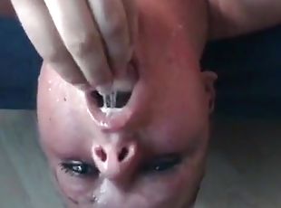 Deep cock sucking with swallow