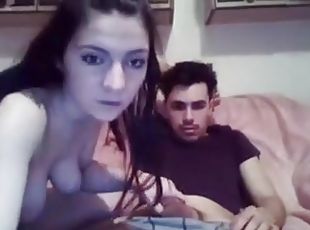 hardcore, branlette, couple, webcam, bite
