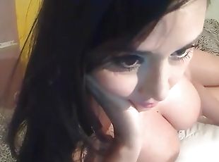 gros-nichons, chatte-pussy, babes, doigtage, horny, webcam, solo, brunette