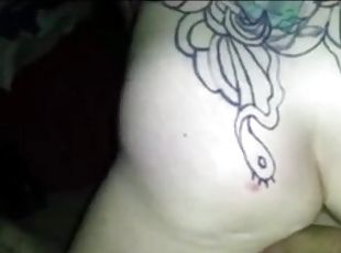 orgasmo, orgia, esposa, amador, a-três, facial, tatuagem