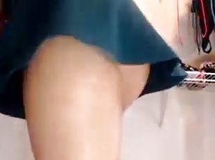 amateur, upskirt, punggung-butt, solo