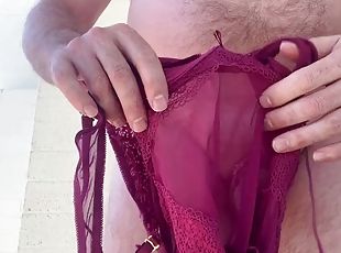 masturbation, en-plein-air, amateur, anal, jouet, gay, culotte, fille, lingerie, bout-a-bout