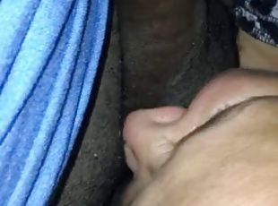 amateur, fellation, ébène, black, belle-femme-ronde, hirondelle, ejaculation