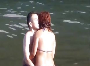 couple, plage, horny, drôle