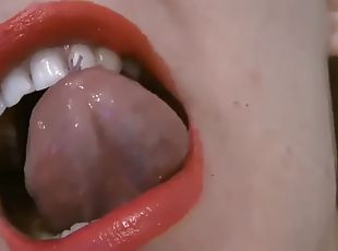 Giantess vore mouth tongue fetish swallowed alive closeup uvula