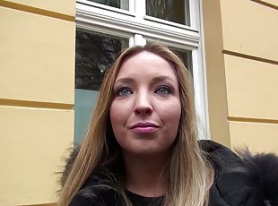 GERMAN SCOUT - CUTE TEEN KIM DAVIS SEDUCE TO FUCK AT STREET CASTING - Big dick