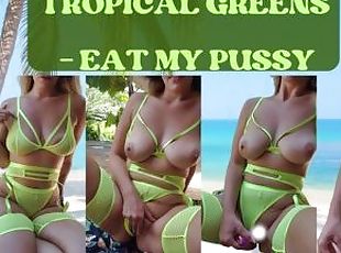 Horny Hot Teacher in lingerie masturbates outdoors using her Vibrat...
