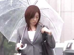 Fucking aroused babe Saya Yukimi under her black skirt