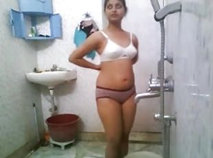 kąpiel, amatorskie, w-domu, hinduskie-kobiety, prysznic, solo, ukryte