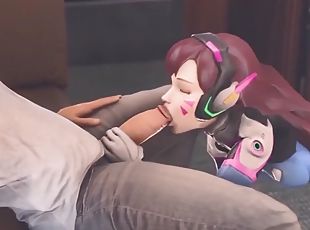 Overwatch heroes getting hammered in mouth and pussy