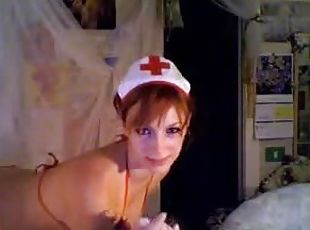 sjuksköterrska, amatör, hemmagjord, rödhårig, webbkamera, dansar, ensam, uniform