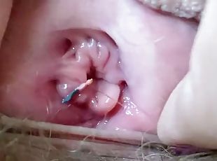 Extreme closeup big clit vagina asshole giant mouth fetish video ha...