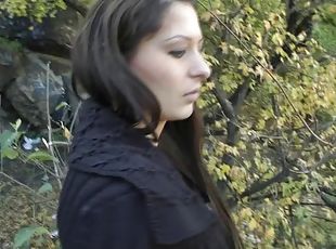 Naturally Busty Brunette Shows Her Hot Body In Public Fuck